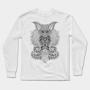 Strigiformes Animal Black Long Sleeve T-Shirt